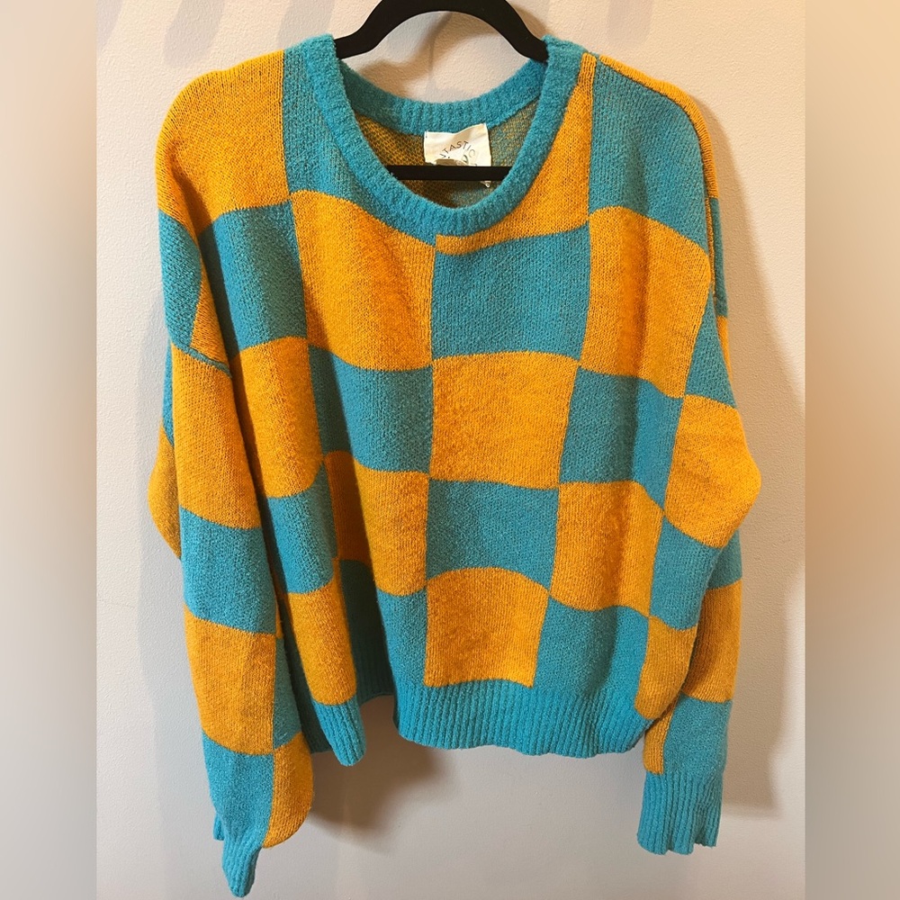 Dressed in LALA Oversized Checkered Sweater
